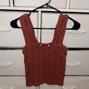 Elegant Rust Sleeveless Top